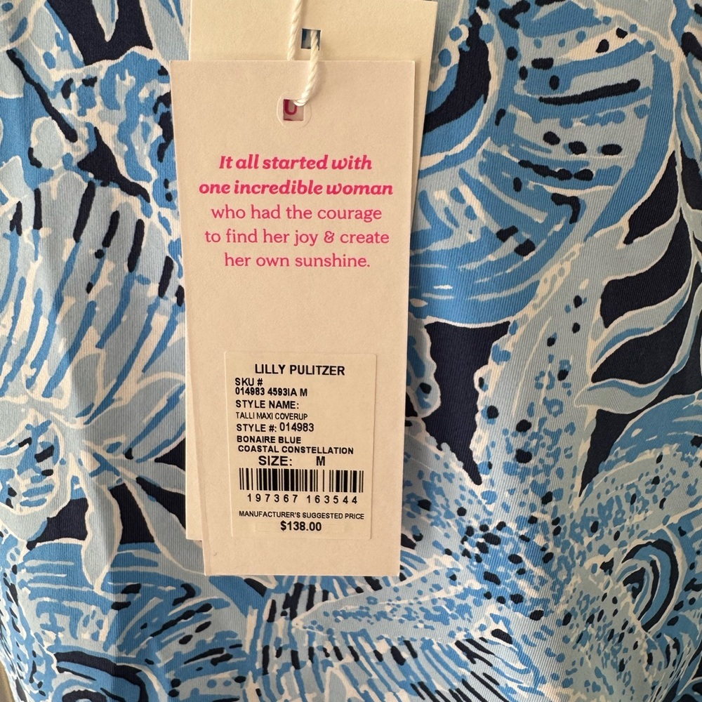 NWT Lilly Pulitzer Sz M Talli Maxi Bonaire Blue Coastal Dress - Picture 7 of 12